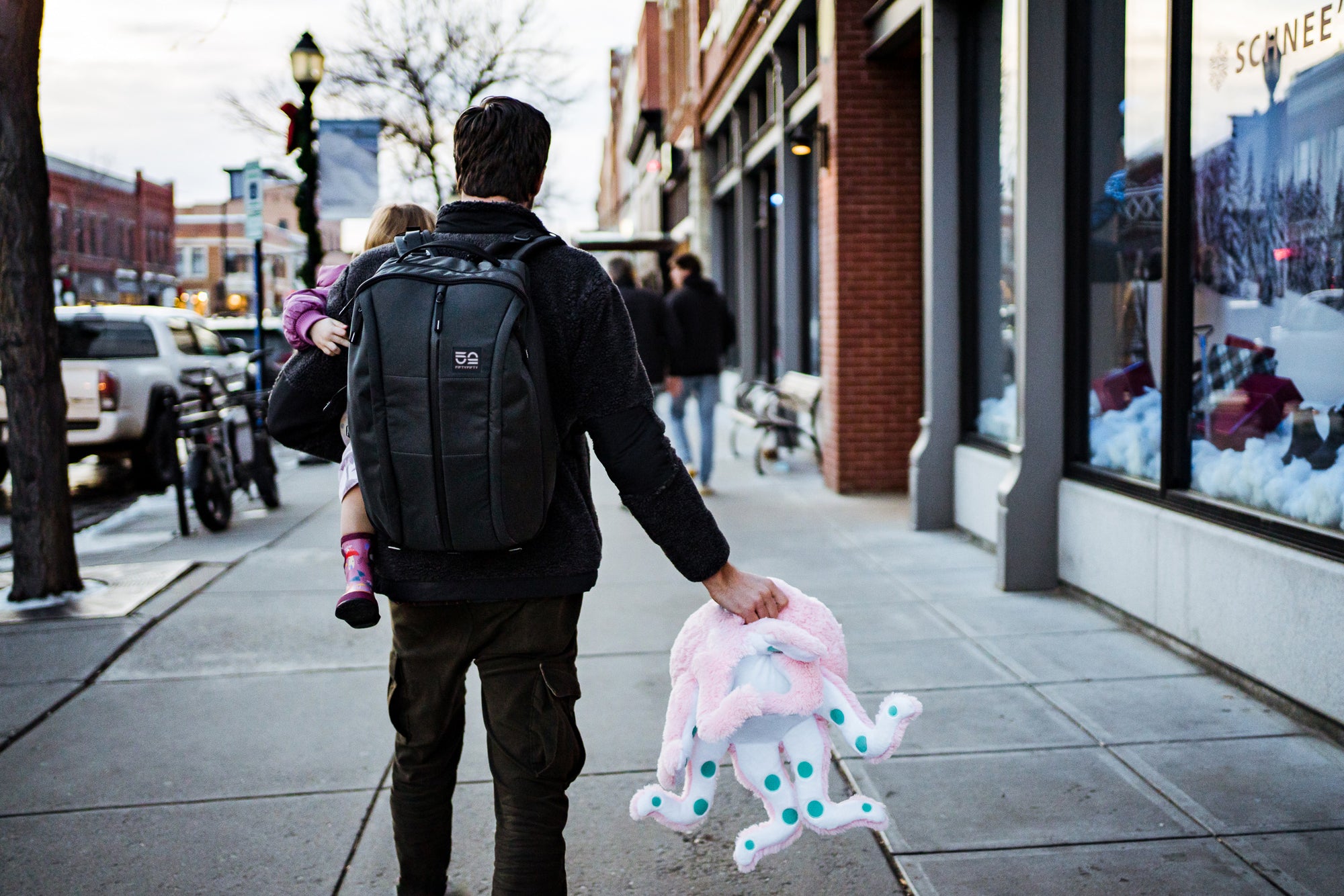 FiftyFiftyGear-best-diaper-backpack-for-dads-edc-baby-travel-bag-quality-parenting-gear