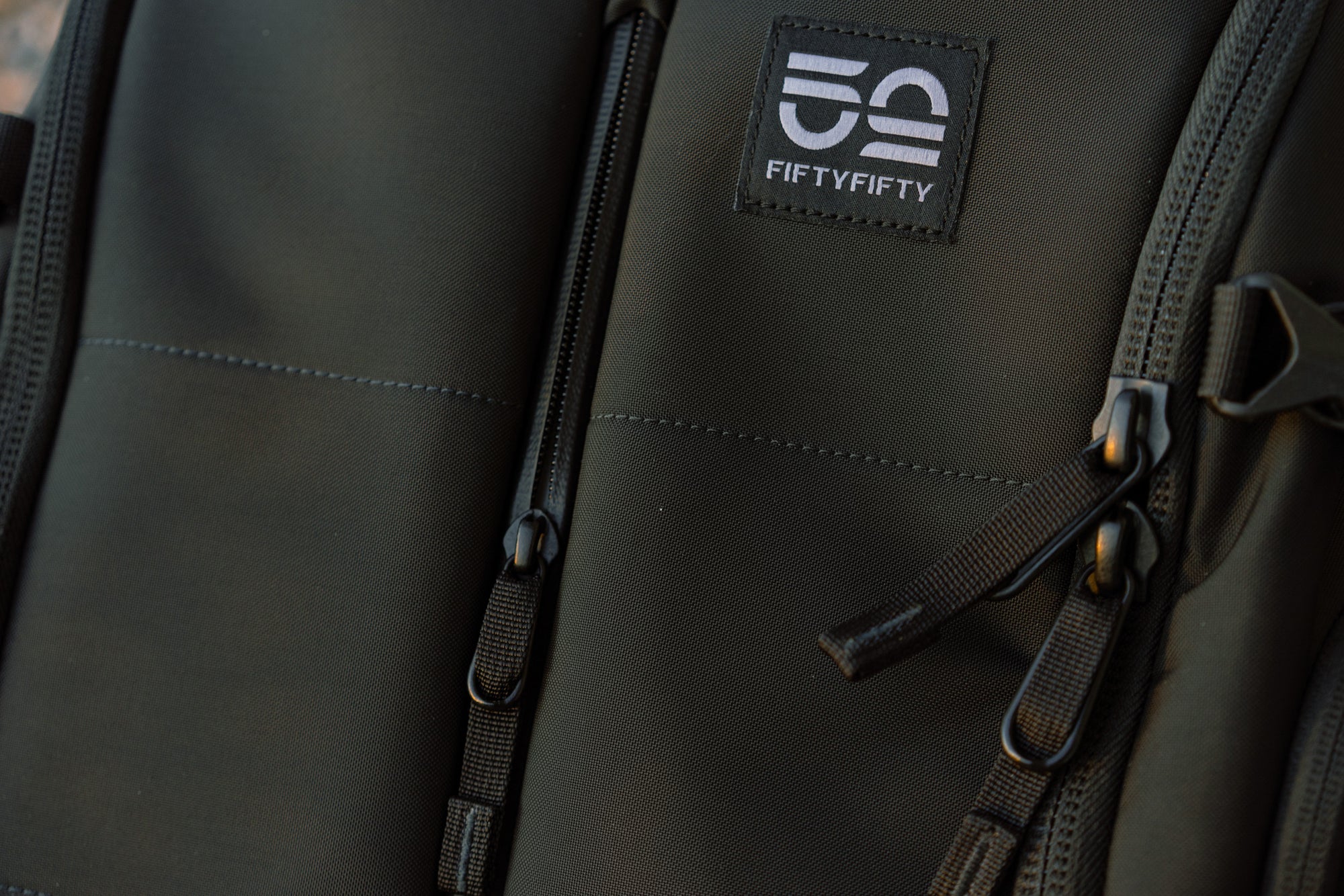 FiftyFiftyGear-best-diaper-backpack-for-dads-edc-travel-bag-recycled-nylon-cordura-closeup