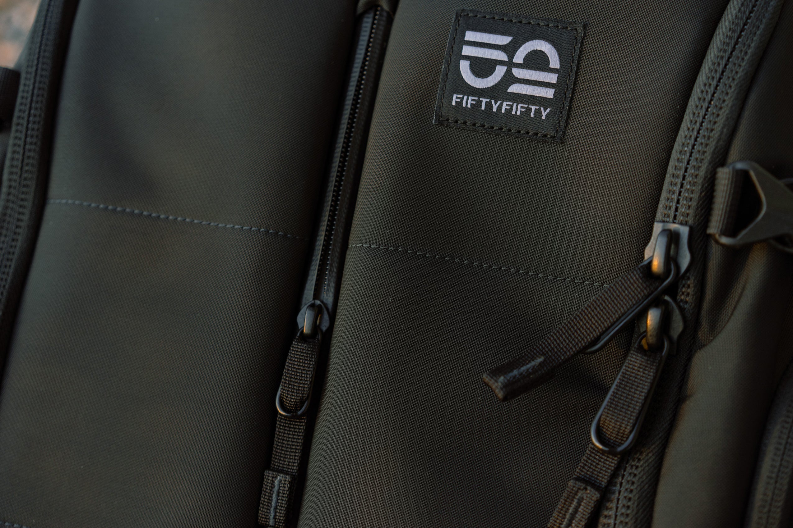 FiftyFiftyGear-best-diaper-backpack-for-dads-edc-travel-bag-recycled-nylon-cordura-closeup