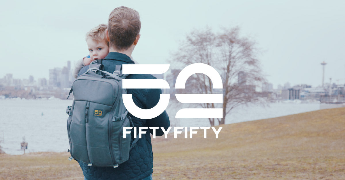 FiftyFiftyGear-best-diaper-backpack-for-dads-edc-travel-bag-parenting-gear-logo