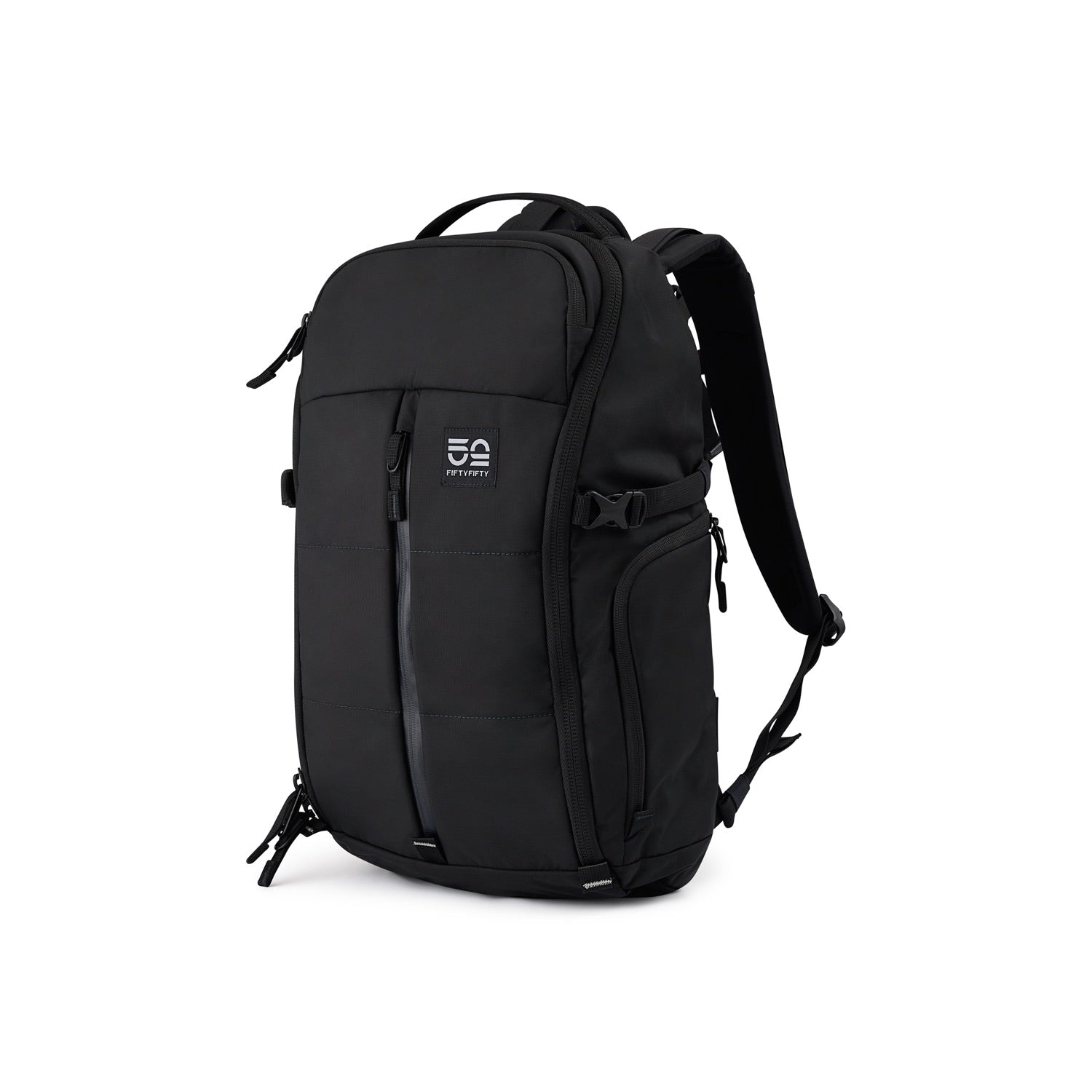 Ready 22L EDC Diaper Backpack in Black, front three-quarter view